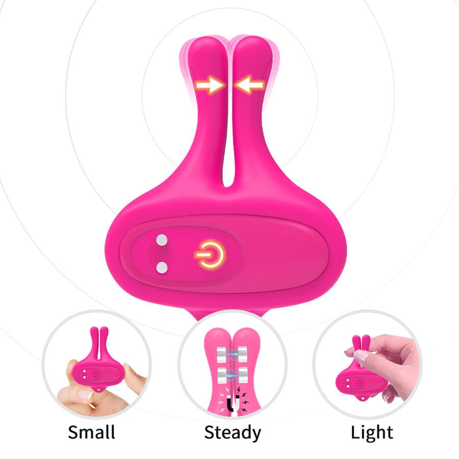 ARMONY - RABBIT SHAPE VIBRATION MAGNETIC NIPPLE CLAMPS PINK thumb 3