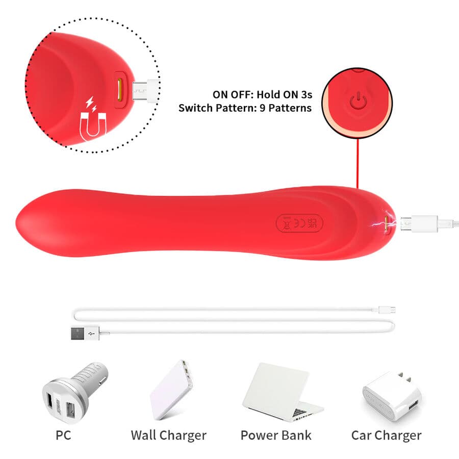 ARMONY - G-SPOT AND CLITORIS STIMULATOR VIBRATOR WITH OSCILLATING TONGUE RED thumb 8
