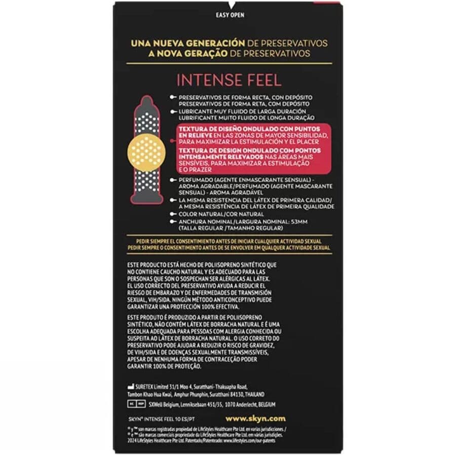 SKYN - INTENSE FEEL TEXTURED CONDOM WITH WAVY DESIGN 10 UNITS thumb 2