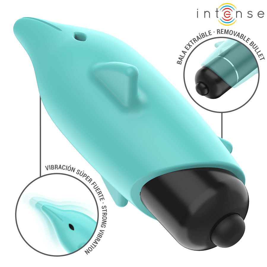 INTENSE - ECHO VIBRATING BULLET DOLPHIN BLUE 8 X 4.7 CM thumb 4