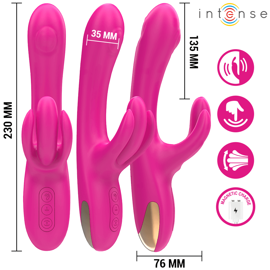 INTENSE - BRITNEY MULTIFUNCTION RABBIT VIBRATOR 23 CM PINK thumb 3