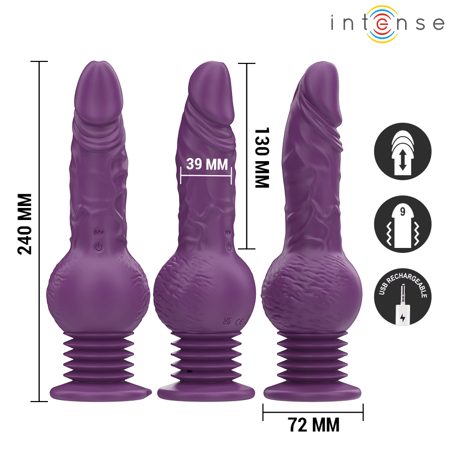 INTENSE - TATUM MULTIFUNCTION VIBRATOR WITH UP AND DOWN VIBRATION 24 CM PURPLE thumb 3