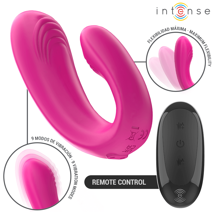 INTENSE - JANET DUAL U-SHAPED STIMULATOR AND VIBRATOR WITH REMOTE CONTROL PINK thumb 2
