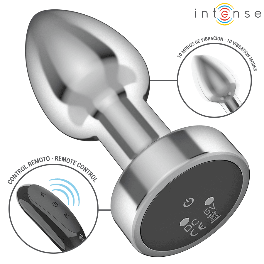 INTENSE - ANAL PLUG 10 VIBRATIONS METAL WITH REMOTE CONTROL S thumb 3