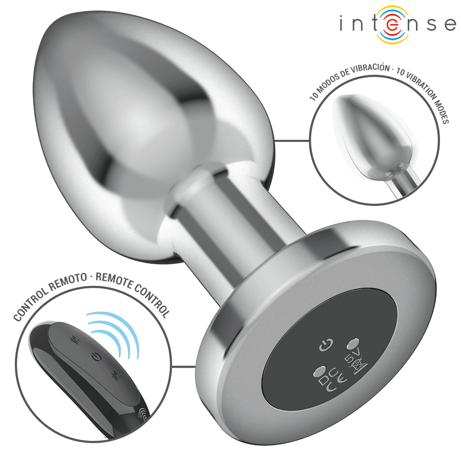 INTENSE - ANAL PLUG 10 VIBRATIONS METAL WITH REMOTE CONTROL L thumb 3