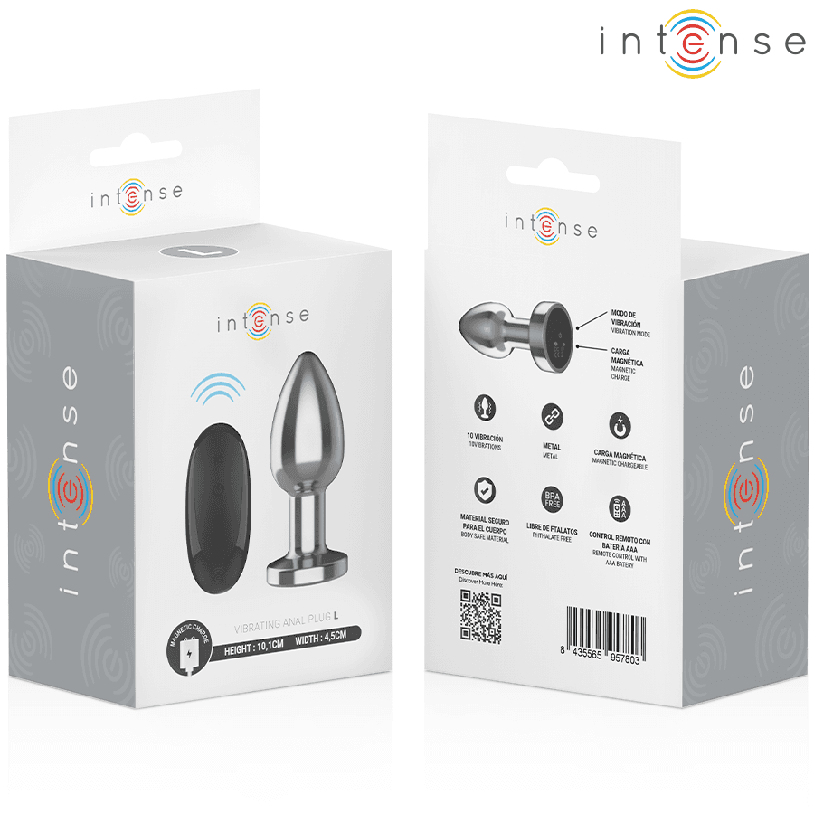 INTENSE - ANAL PLUG 10 VIBRATIONS METAL WITH REMOTE CONTROL L thumb 8