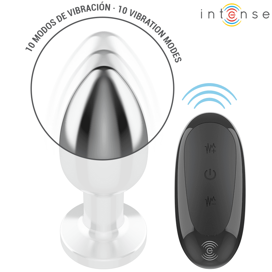 INTENSE - ANAL PLUG 10 VIBRATIONS METAL WITH REMOTE CONTROL L thumb 4