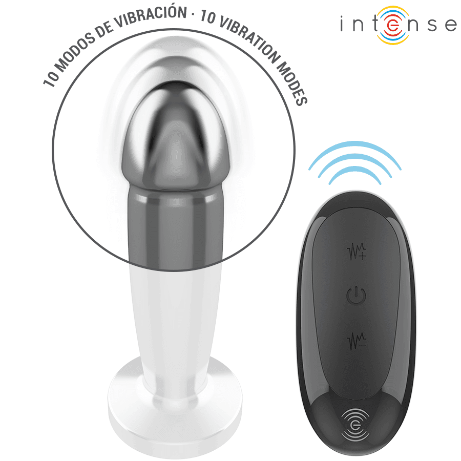 INTENSE - ANAL PLUG 10 VIBRATIONS METAL DILDO WITH REMOTE CONTROL S thumb 4