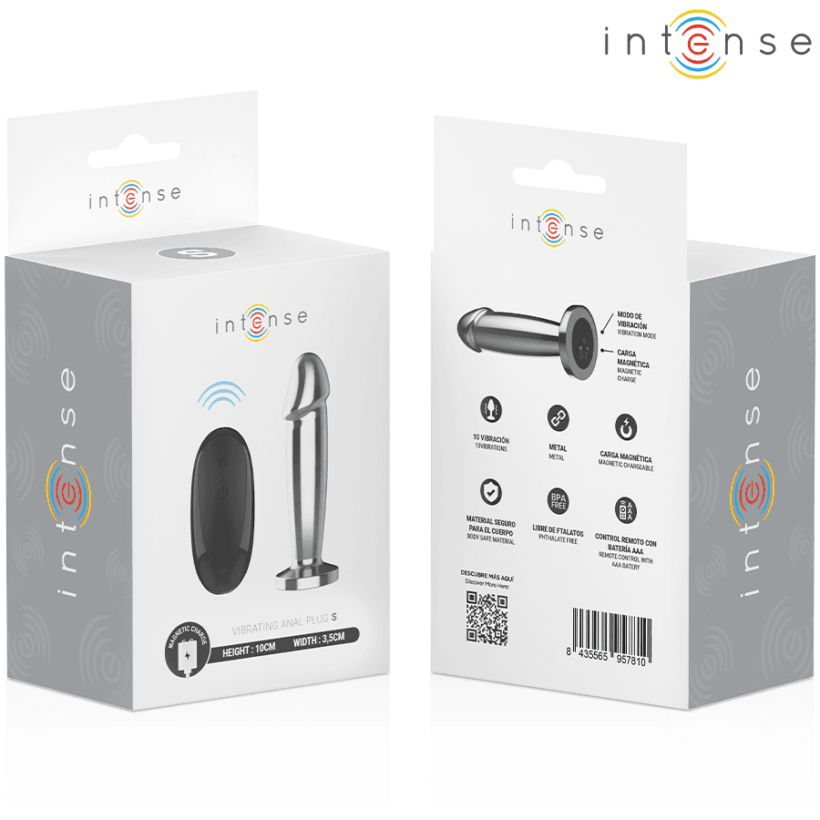 INTENSE - ANAL PLUG 10 VIBRATIONS METAL DILDO WITH REMOTE CONTROL S thumb 8