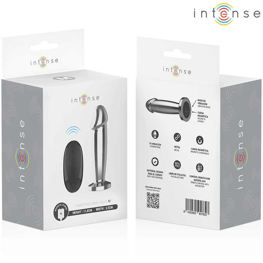 INTENSE - ANAL PLUG 10 VIBRATIONS METAL DILDO WITH REMOTE CONTROL M thumb 8