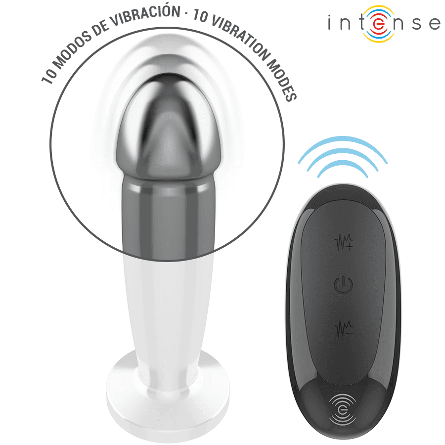 INTENSE - ANAL PLUG 10 VIBRATIONS METAL DILDO WITH REMOTE CONTROL M thumb 4