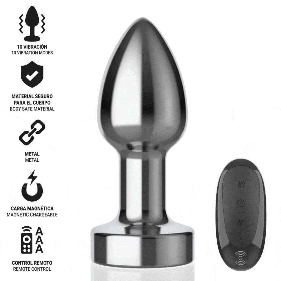 INTENSE - ANAL PLUG 10 VIBRATIONS METAL WITH REMOTE CONTROL S thumb 2