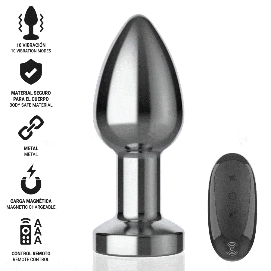 INTENSE - ANAL PLUG 10 VIBRATIONS METAL WITH REMOTE CONTROL M thumb 2