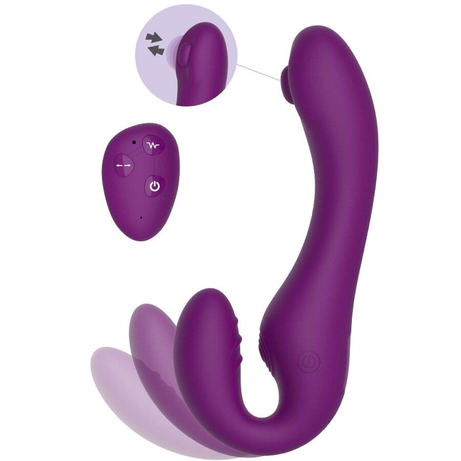 XOCOON - 2 IN 1 STRAPLESS STRAP-ON VIBRATOR WITH REMOTE CONTROL PURPLE thumb 8