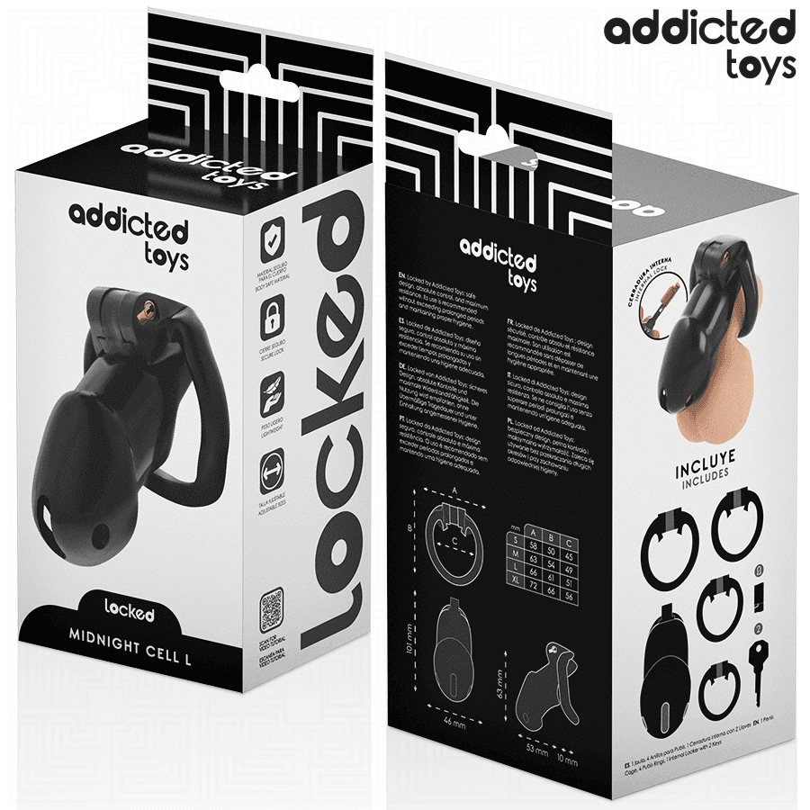 ADDICTED TOYS LOCKED - MINDNIGHT CELL PENIS CAGE SIZE L thumb 6