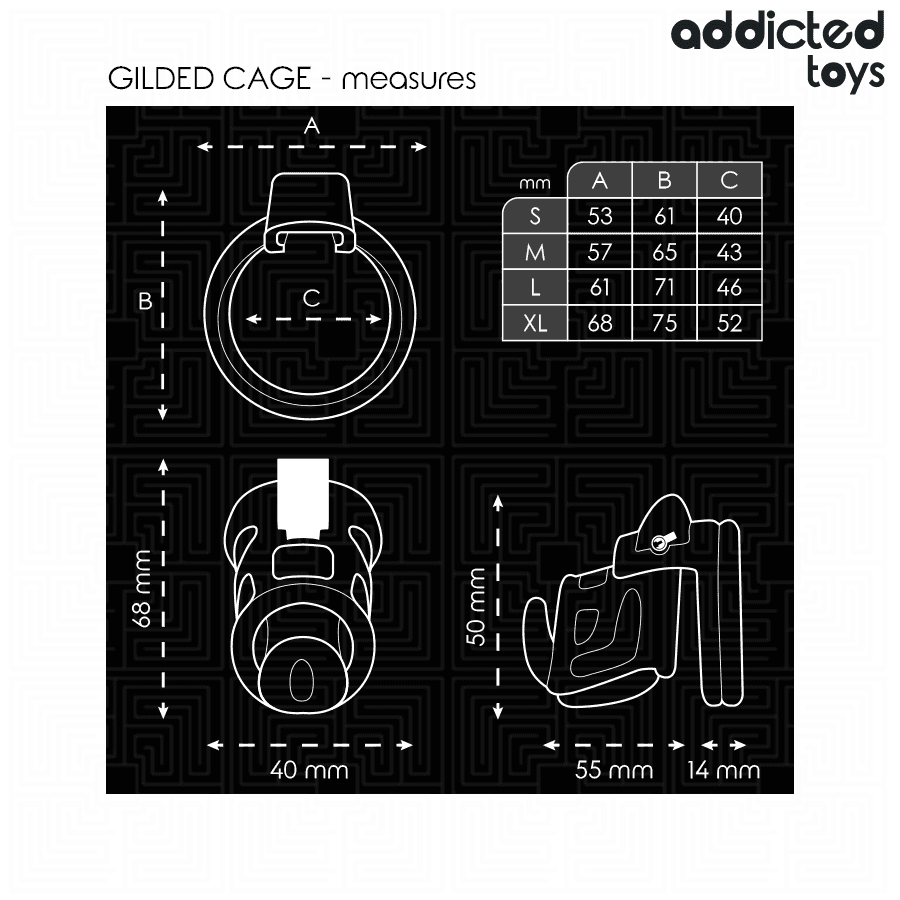 ADDICTED TOYS LOCKED - GILDEN CAGE SILICONE PENIS CAGE 8.5 CM thumb 5