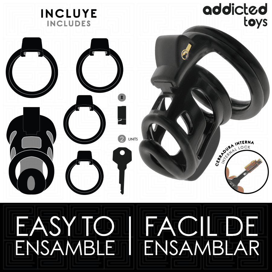 ADDICTED TOYS LOCKED - GILDEN CAGE SILICONE PENIS CAGE 8.5 CM thumb 4