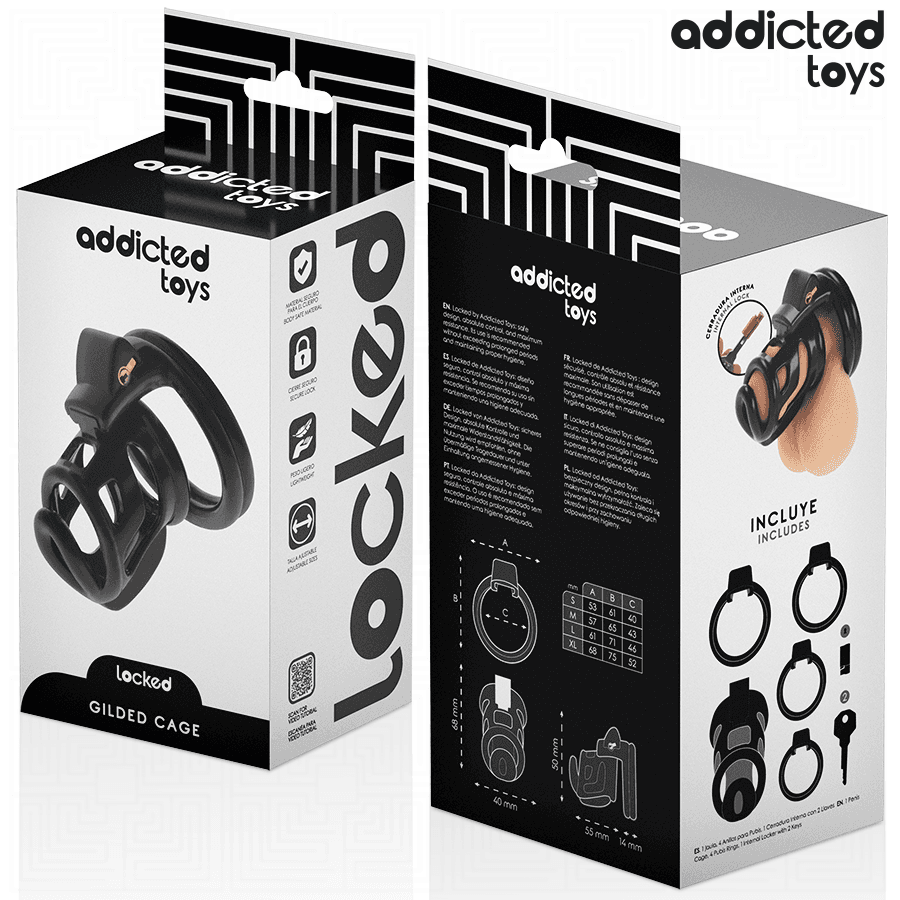 ADDICTED TOYS LOCKED - GILDEN CAGE SILICONE PENIS CAGE 8.5 CM thumb 6