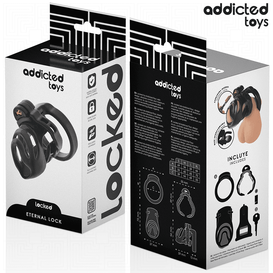 ADDICTED TOYS LOCKED - ETERNAL LOCK PENIS CAGE 9 CM thumb 6