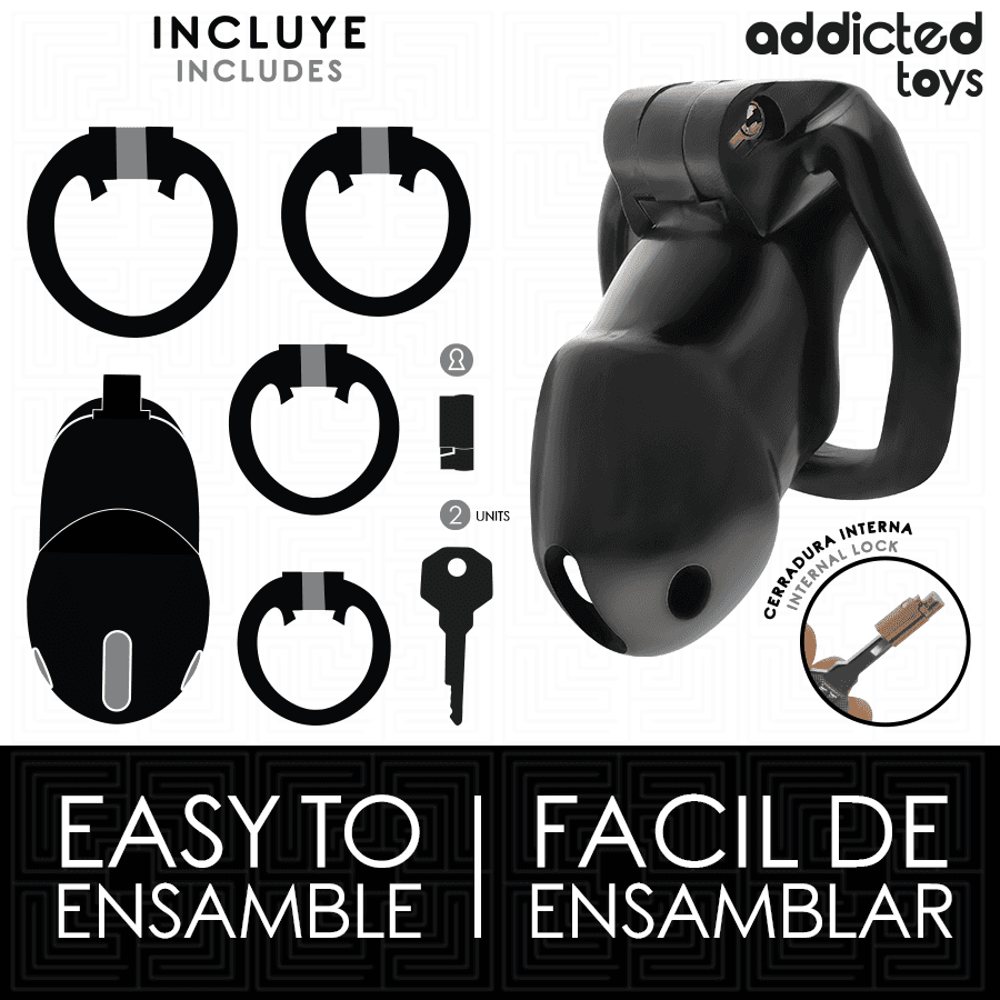 ADDICTED TOYS LOCKED - MINDNIGHT CELL PENIS CAGE SIZE M thumb 4