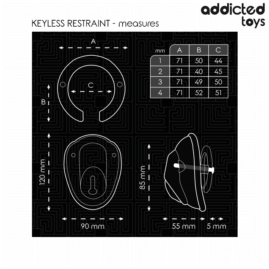 ADDICTED TOYS LOCKED - KEYLESS RESTRAINT PENIS CAGE 11.5 CM thumb 5