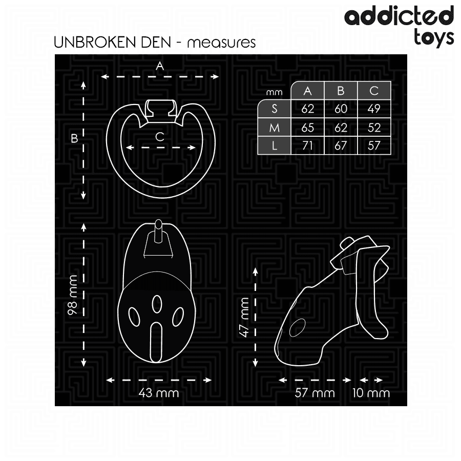 ADDICTED TOYS LOCKED - UNBROKEN DEN PENIS CAGE 9.8 CM thumb 5