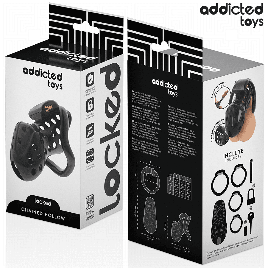 ADDICTED TOYS LOCKED - CHAINED HOLLOW PENIS CAGE 10.5 CM thumb 6