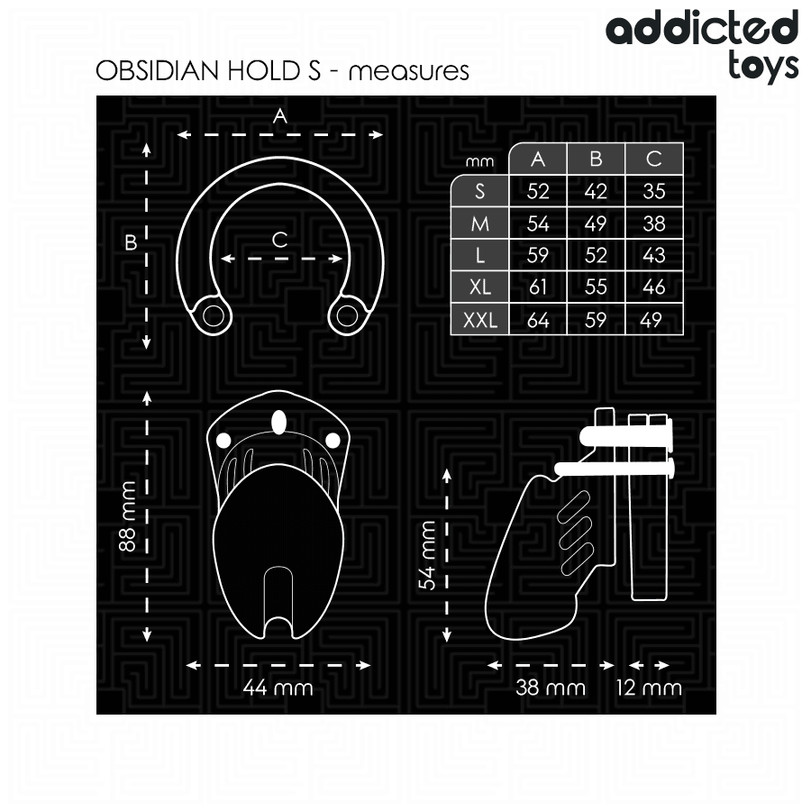 ADDICTED TOYS LOCKED - OBSIDIAN HOLD PENIS CAGE SIZE S thumb 5