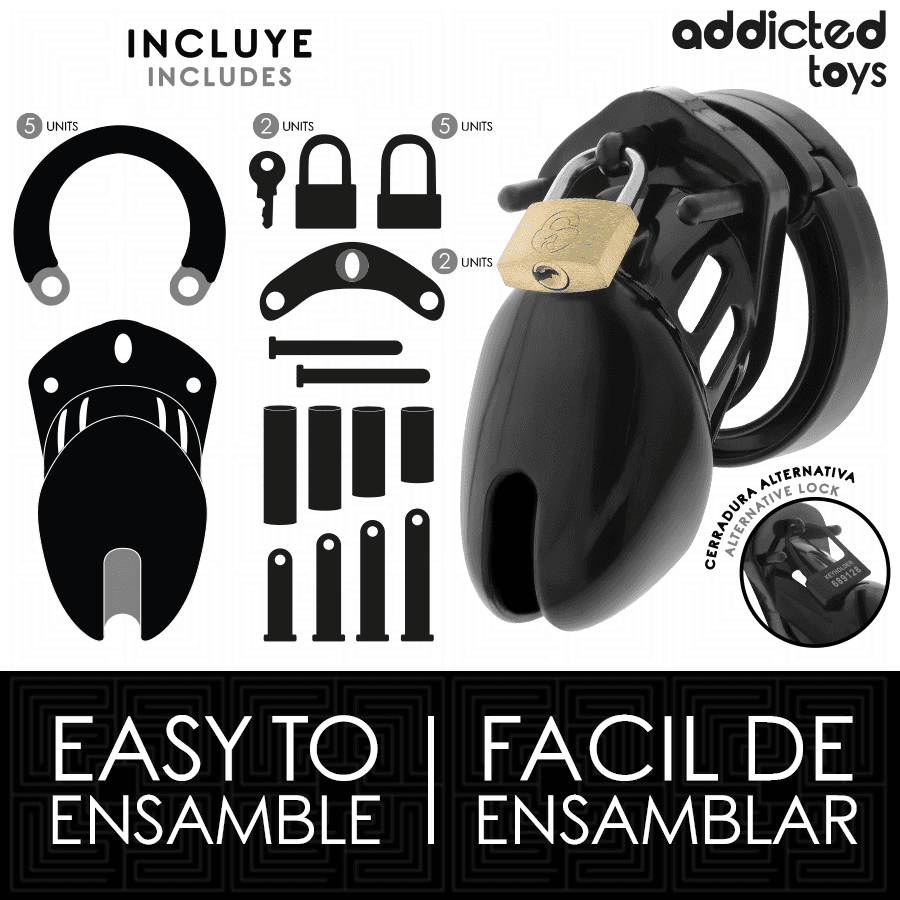 ADDICTED TOYS LOCKED - OBSIDIAN HOLD PENIS CAGE SIZE S thumb 4