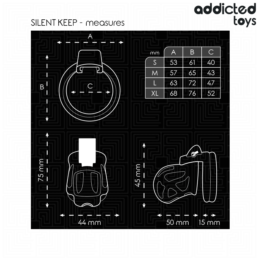 ADDICTED TOYS LOCKED - SILENT KEEP PENIS CAGE 7.5 CM thumb 5