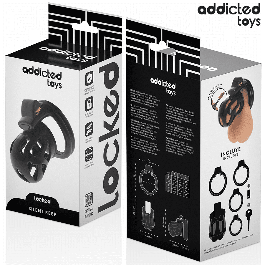 ADDICTED TOYS LOCKED - SILENT KEEP PENIS CAGE 7.5 CM thumb 6