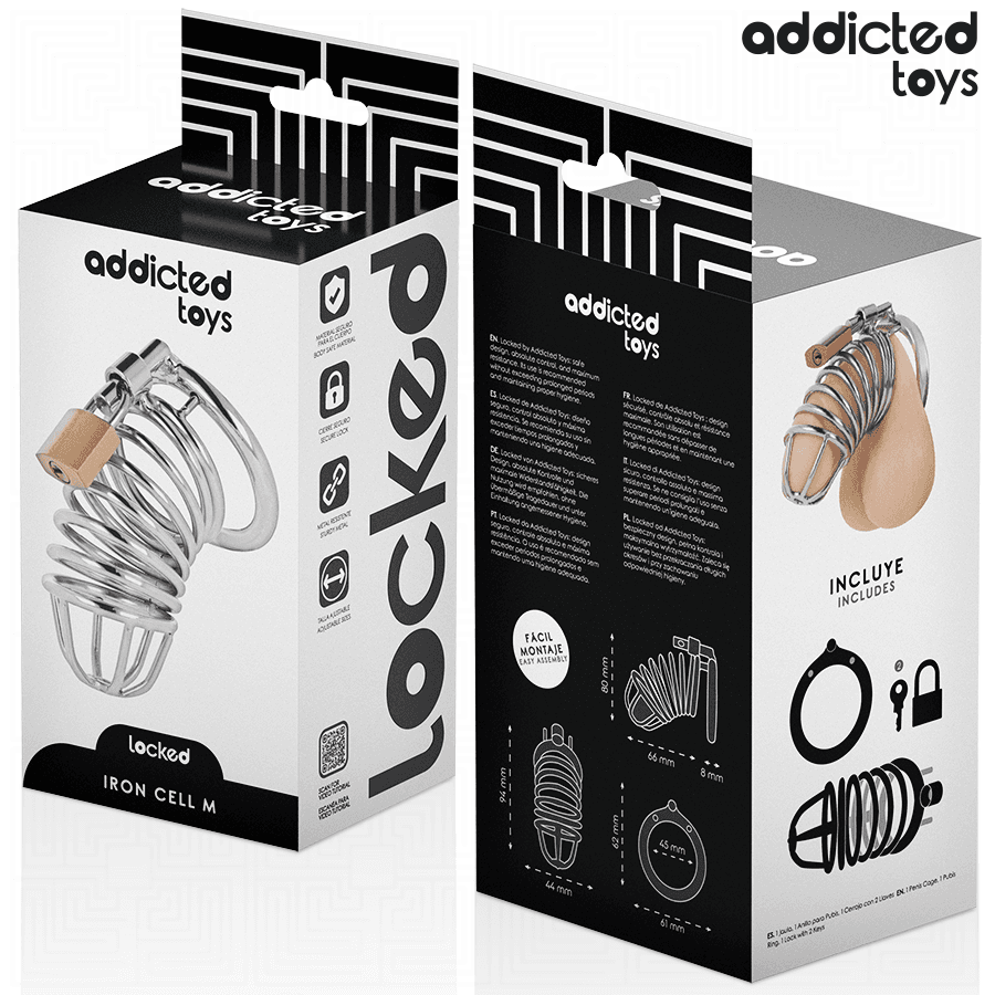 ADDICTED TOYS LOCKED - IRON CELL METAL PENIS CAGE SIZE M thumb 6