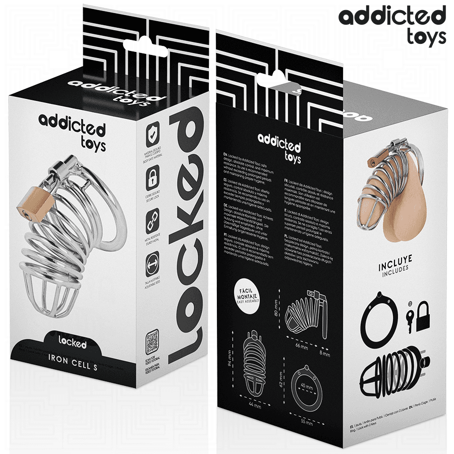 ADDICTED TOYS LOCKED - IRON CELL METAL PENIS CAGE 4 CM SIZE S thumb 6