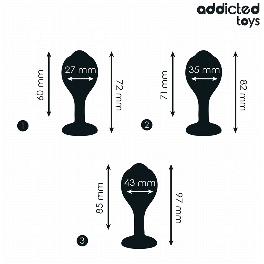 ADDICTED TOYS - SET OF 3 ANAL PLUG SILICONE WITH JEWEL thumb 4