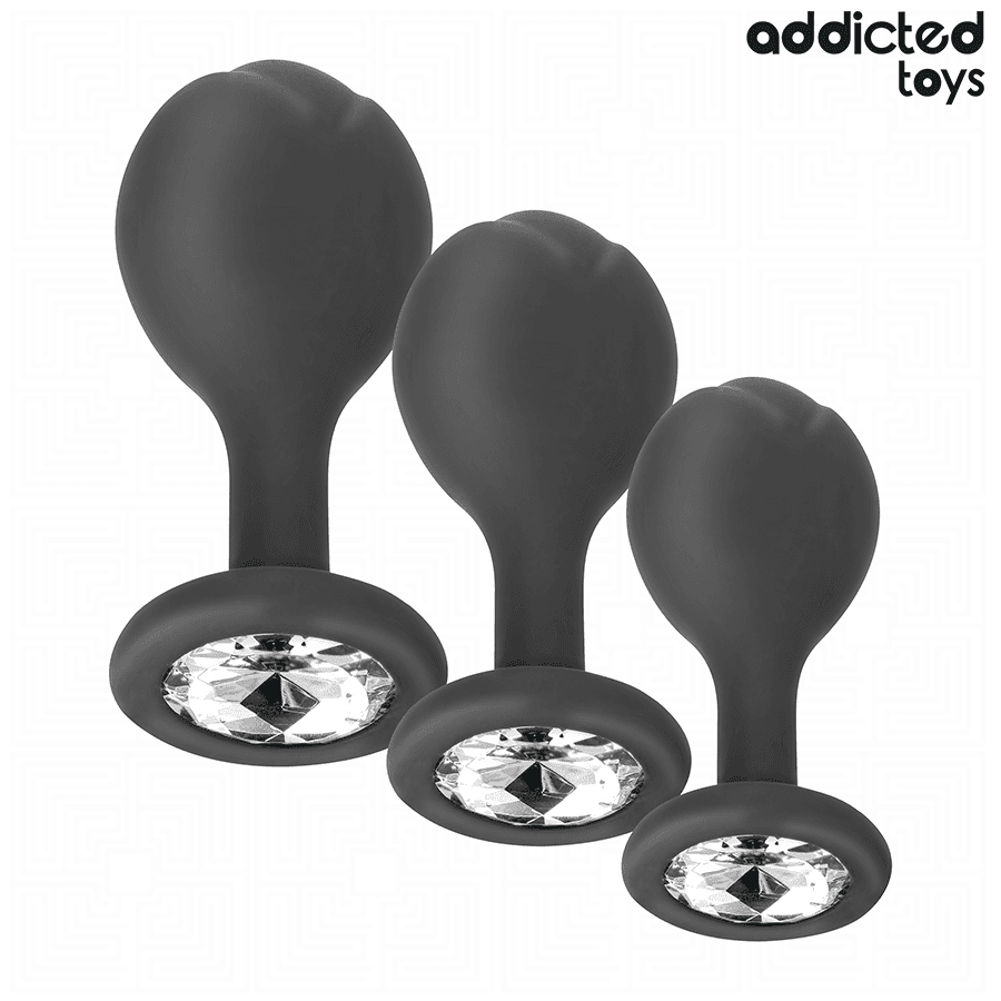 ADDICTED TOYS - SET OF 3 ANAL PLUG SILICONE WITH JEWEL thumb 2
