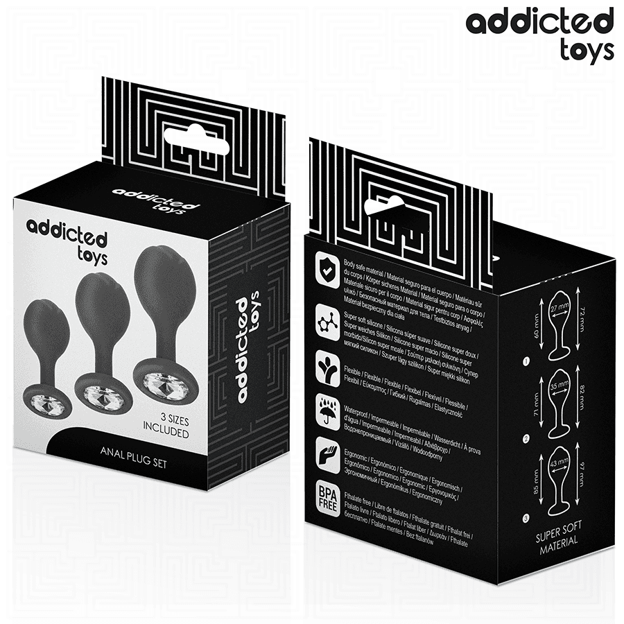 ADDICTED TOYS - SET OF 3 ANAL PLUG SILICONE WITH JEWEL thumb 7