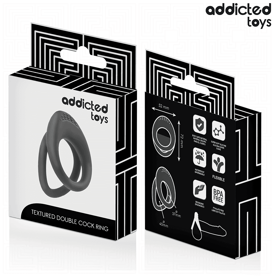 ADDICTED TOYS - DOUBLE TEXTURED PENIS RING thumb 6