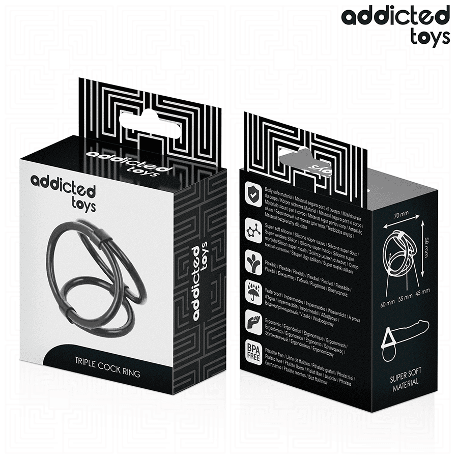ADDICTED TOYS - TRIPLE PENIS RING thumb 7