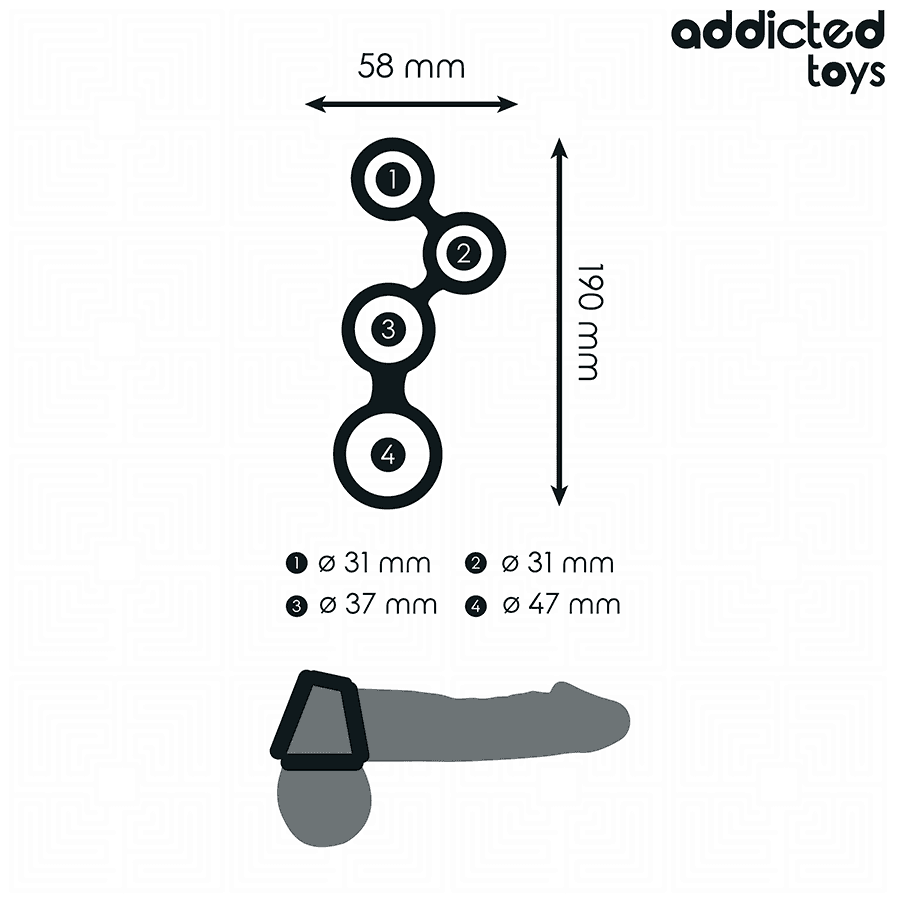 ADDICTED TOYS - PENIS RING WITH DIVIDERS FOR TESTICLES thumb 4