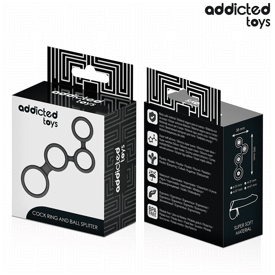 ADDICTED TOYS - PENIS RING WITH DIVIDERS FOR TESTICLES thumb 7