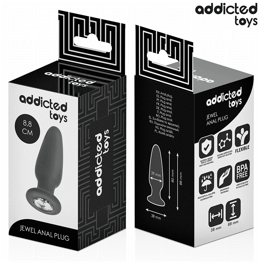 ADDICTED TOYS - ANAL PLUG WITH JEWEL SILICONE SIZE S 8.8 CM thumb 6