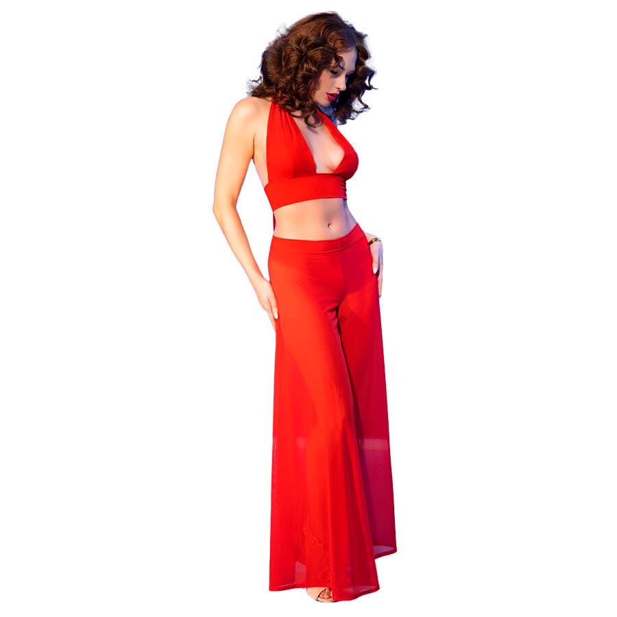 CHILIROSE - CR 4857 RED TOP AND PANTS SET SIZE XL thumb 3