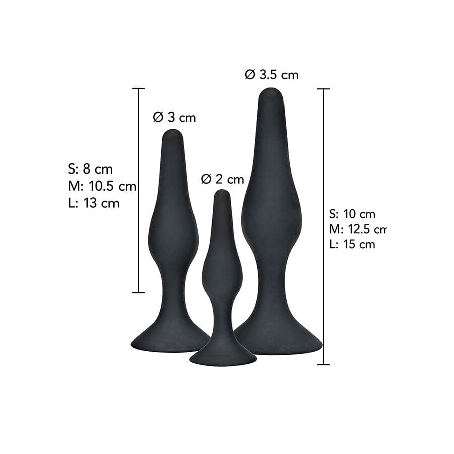 TOYJOY - ANAL PLAY CURVY COMPANIONS ANAL PLUG 3 PIECES BLACK thumb 2