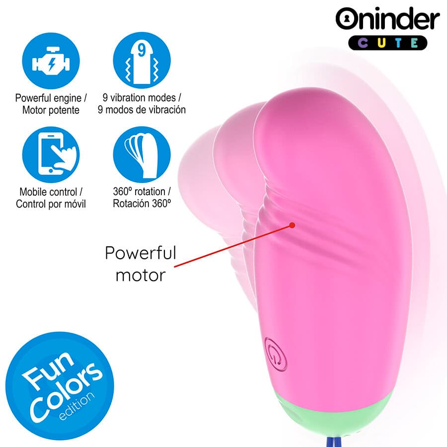 ONINDER CUTE - LOVE PLEASURE 360° VIBRATING-ROTATING SILICONE EGG - FREE GLOBAL APP thumb 6