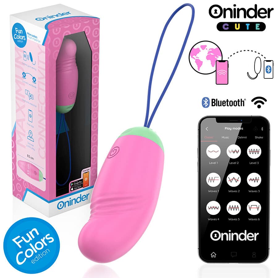 ONINDER CUTE - LOVE PLEASURE 360° VIBRATING-ROTATING SILICONE EGG - FREE GLOBAL APP thumb 3