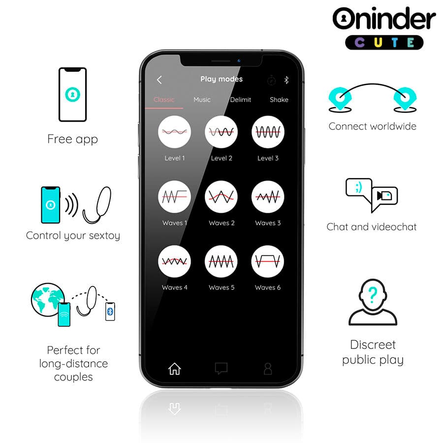 ONINDER CUTE - LOVE PLEASURE VIBRATING EGG - ROTATING SILICONE GEMS - FREE GLOBAL APP thumb 5