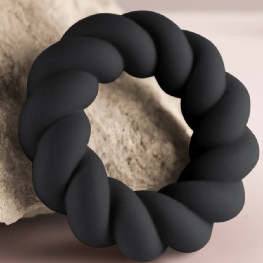 ROCKS-OFF - TWIST BLACK SILICONE MASTURBATOR RING thumb 5