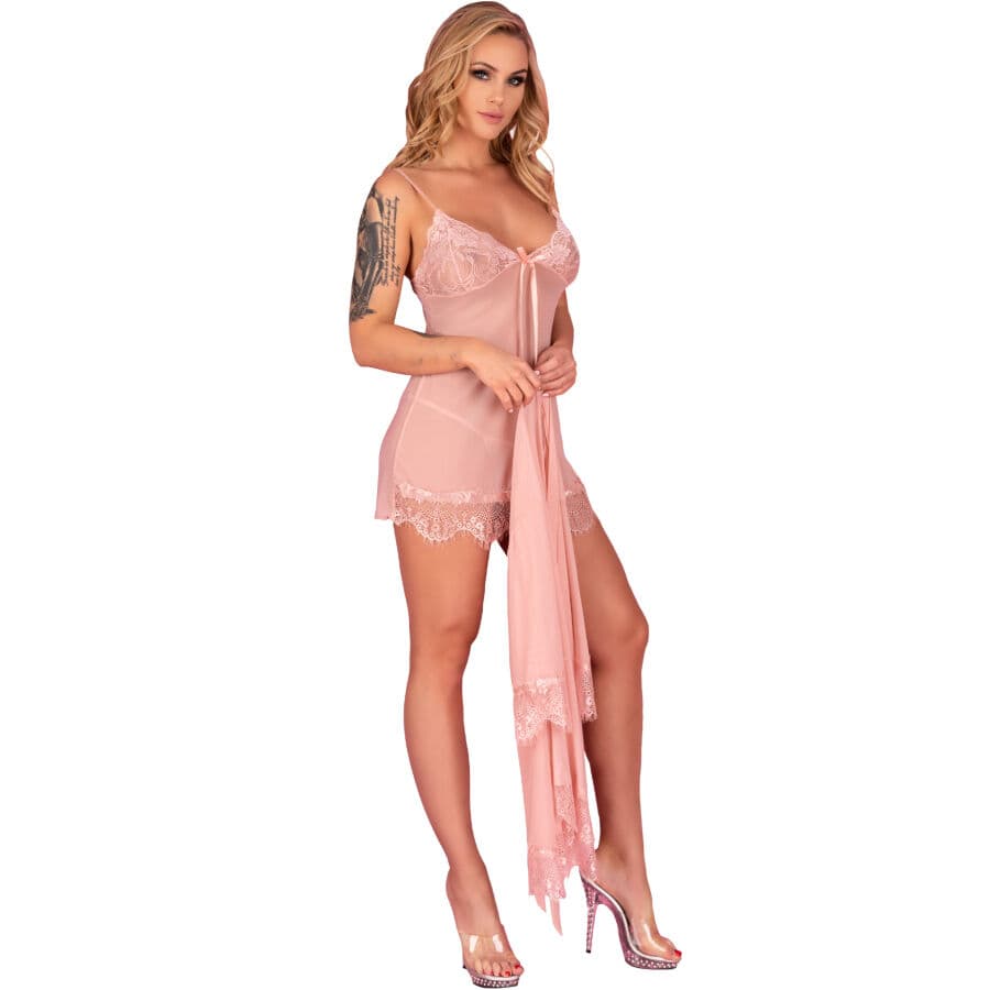 LIVCO CORSETTI FASHION - HYEONA 1710 BABYDOLL + THONG ROSE M thumb 3