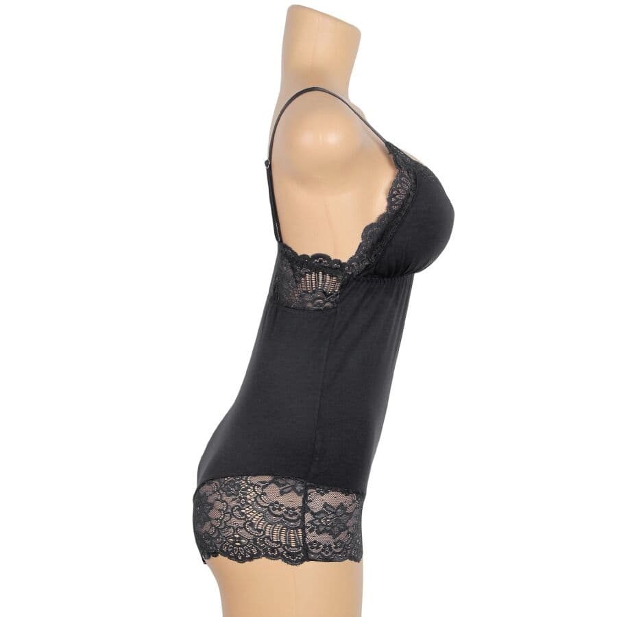 SUBBLIME - BLACK FLORAL LACE DETAIL TEDDY S/M thumb 8
