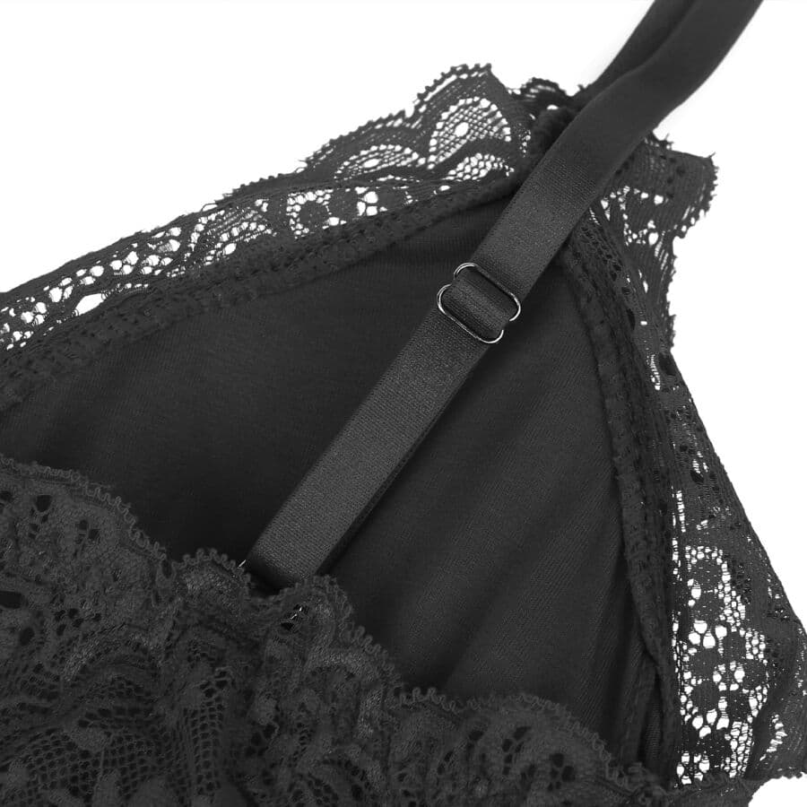 SUBBLIME - BLACK FLORAL LACE DETAIL TEDDY L/XL thumb 15
